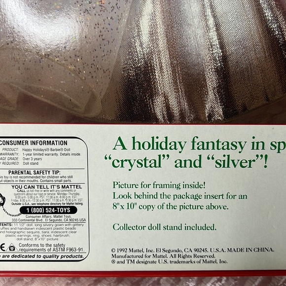 RARE RED BOTTOM HAPPY HOLIDAYS BARBIE SPECIAL EDITION VINTAGE 1992 DOLL - Picture 8 of 14